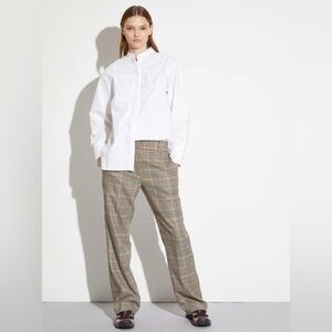 NWT Saint Art New York's Nessa full-length mid-rise trouser in houndstooth plaid
